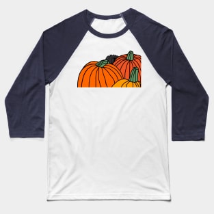 Cute Dog and Three Pumpkins Ready for Halloween Baseball T-Shirt